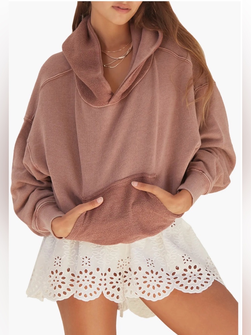 Free People Joey Crop Hoodie